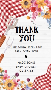 276 Barbeque Baby Shower Favor Tag design preview