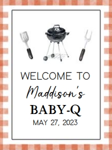 278 Barbeque Baby Shower Welcome Sign 18x24: 278 Barbeque Baby Shower Welcome Sign