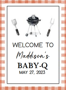 278 Barbeque Baby Shower Welcome Sign 11x15: 278 Barbeque Baby Shower Welcome Sign