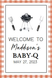 278 Barbeque Baby Shower Welcome Sign 24x36: 278 Barbeque Baby Shower Welcome Sign