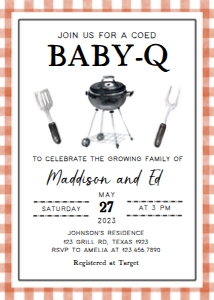 278 Barbeque Baby Shower Invitation: 278 Barbeque Baby Shower Invitation