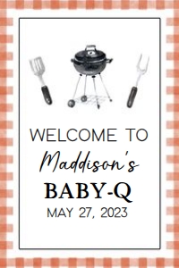 278 Barbeque Baby Shower Welcome Sign 20x30: 278 Barbeque Baby Shower Welcome Sign