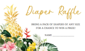 277 Aloha Pineapple Baby Shower Diaper Raffle: 277 Aloha Pineapple Baby Shower Invitation Set