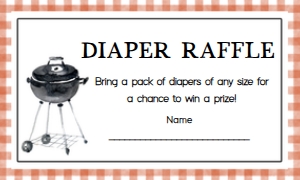 278 Barbeque Baby Shower Diaper Raffle: 278 Barbeque Baby Shower Invitation Set