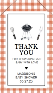 278 Barbeque Baby Shower Favor Tag with Line: 278 Barbeque Baby Shower Favor Tag