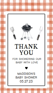 278 Barbeque Baby Shower Favor Tag: 278 Barbeque Baby Shower Favor Tag
