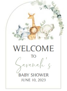 282 Safari Baby Shower Welcome Sign design preview