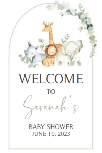 282 Safari Baby Shower Welcome Sign 20x30: 282 Safari Baby Shower Welcome Sign