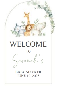 282 Safari Baby Shower Welcome Sign 24x36: 282 Safari Baby Shower Welcome Sign