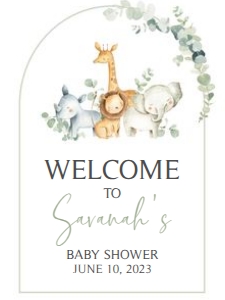282 Safari Baby Shower Welcome Sign 18x24: 282 Safari Baby Shower Welcome Sign