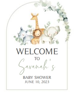 282 Safari Baby Shower Welcome Sign 16x20: 282 Safari Baby Shower Welcome Sign