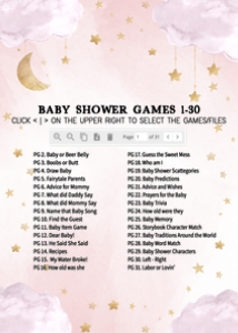 256 Pink Twinkle Twinkle Little Star Baby Shower Games design preview
