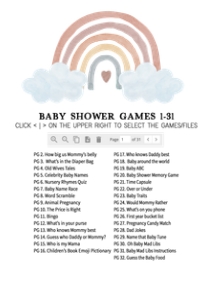 252 Boho Rainbow Baby Shower Games Bundle 1: 252 Boho Rainbow Baby Shower Games