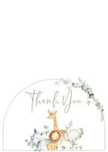 282 Safari Baby Shower Thank You Card: 282 Safari Baby Shower Invitation Set