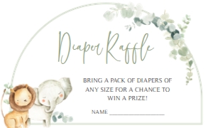 282 Safari Baby Shower Diaper Raffle: 282 Safari Baby Shower Invitation Set