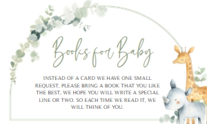 282 Safari Baby Shower Books for Baby: 282 Safari Baby Shower Invitation Set