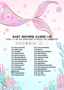 268 Mermaid Baby Shower Games Bundle 2: 268 Mermaid Baby Shower Games