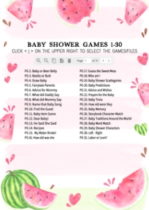 266 Pink Watermelon Baby Shower Games Bundle 2: 266 Pink Watermelon Baby Shower Games Bundle