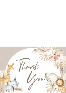 284 Boho Safari Baby Shower Thank You Card: 284 Boho Safari Baby Shower Invitation Set