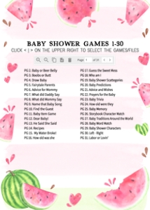 266 Pink Watermelon Baby Shower Games Bundle design preview