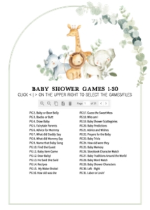 282 Safari Baby Shower Games Bundle 2: 282 Safari Baby Shower Games