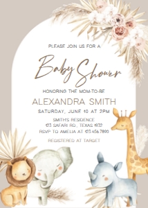 284 Boho Safari Baby Shower Invitation: 284 Boho Safari Baby Shower Invitation Set