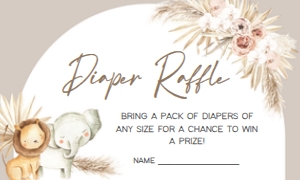 284 Boho Safari Baby Shower Diaper Raffle: 284 Boho Safari Baby Shower Invitation Set
