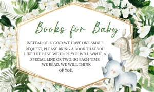 286 Floral Tropical Safari Animals Baby Shower Books for Baby: 286 Floral Tropical Safari Animals Baby Shower Invitation Set