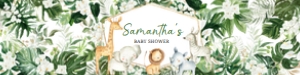 286 Floral Tropical Safari Animals Baby Shower Bottle Label: 286 Floral Tropical Safari Animals Baby Shower Bottle Label