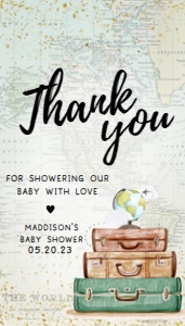 285 Travel Around the World Baby Shower Favor Tag design preview