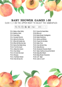 275 Peaches Baby Shower Games Bundle 2: 275 Peaches Baby Shower Games
