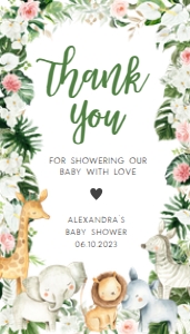 291 Floral Safari Baby Shower Favor Tag: 291 Floral Safari Baby Shower Favor Tag