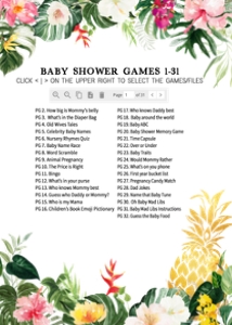 277 Aloha Pineapple Baby Shower Games Bundle 1: 277 Aloha Pineapple Baby Shower Games