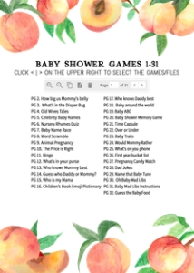 275 Peaches Baby Shower Games Bundle 1: 275 Peaches Baby Shower Games