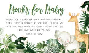 297 Tropical Safari Baby Shower Books for Baby: 297 Tropical Safari Baby Shower Invitation Set