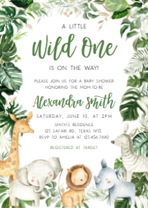297 Tropical Safari Baby Shower Invitation: 297 Tropical Safari Baby Shower Invitation