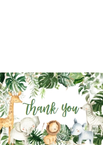 297 Tropical Safari Baby Shower Thank You Card: 297 Tropical Safari Baby Shower Invitation Set