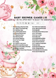 279 Pink Vintage Tea Party Baby Shower Games design preview