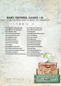 285 Travel Around the World Baby Shower Games design preview