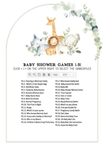 282 Safari Baby Shower Games Bundle 1: 282 Safari Baby Shower Games