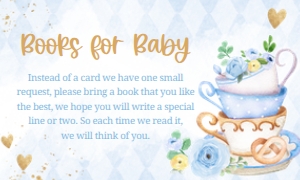 298 Blue Vintage Tea Party Baby Shower Books for Baby: 298 Blue Vintage Tea Party Baby Shower Invitation Set