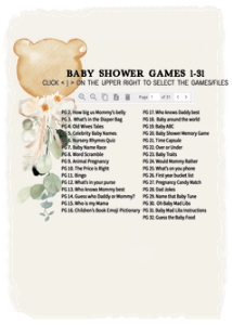 292 Brown Bear Balloon Baby Shower Games Bundle 1: 292 Brown Bear Balloon Baby Shower Games Bundle