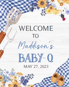 304 Navy Blue Barbeque Baby Shower Welcome Sign 16x20: 304 Navy Blue Barbeque Baby Shower Mega Bundle
