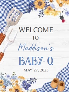 304 Navy Blue Barbeque Baby Shower Welcome Sign 18X24: 304 Navy Blue Barbeque Baby Shower Mega Bundle