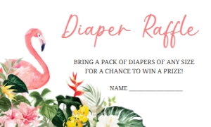 305 Flamingo Baby Shower Diaper Raffle: 305 Flamingo Baby Shower Invitation Set