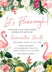 305 Flamingo Baby Shower Invitation: 305 Flamingo Baby Shower Invitation