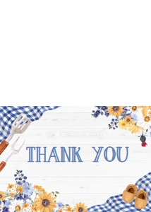 304 Navy Blue Barbeque Baby Shower Thank You Card: 304 Navy Blue Barbeque Baby Shower Invitation Set