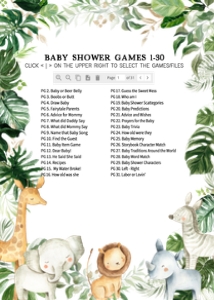 297 Tropical Floral Safari Animals Baby Shower Games Bundle 2: 297 Tropical Safari Baby Shower Games Bundle
