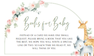 307 Pink Floral Safari Baby Shower Books for Baby: 307 Pink Floral Safari Baby Shower Invitation Set
