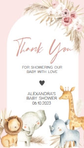 309 Pink Boho Safari Baby Shower Favor Tag: 309 Pink Boho Safari Baby Shower Favor Tag